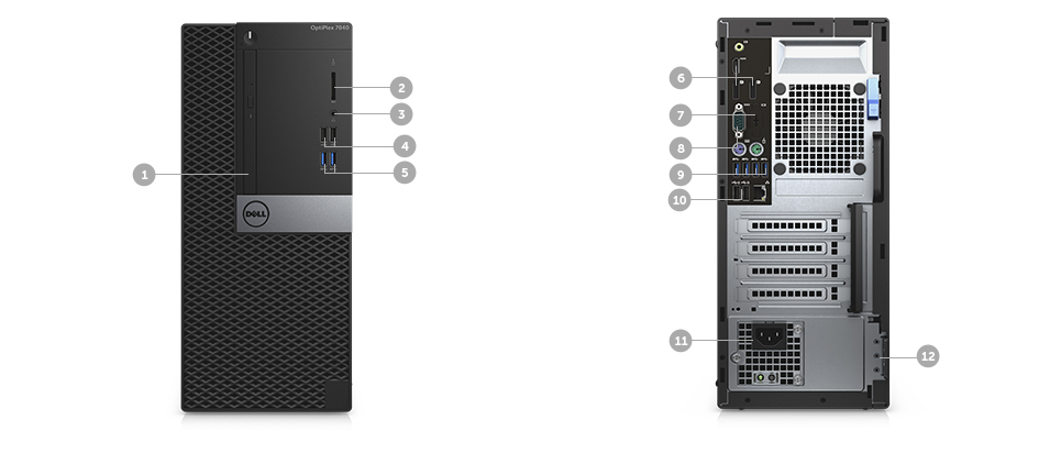 پورتها و اسلاتهای کیس دسکتاپ دل مدل Dell Optiplex 5040 MT