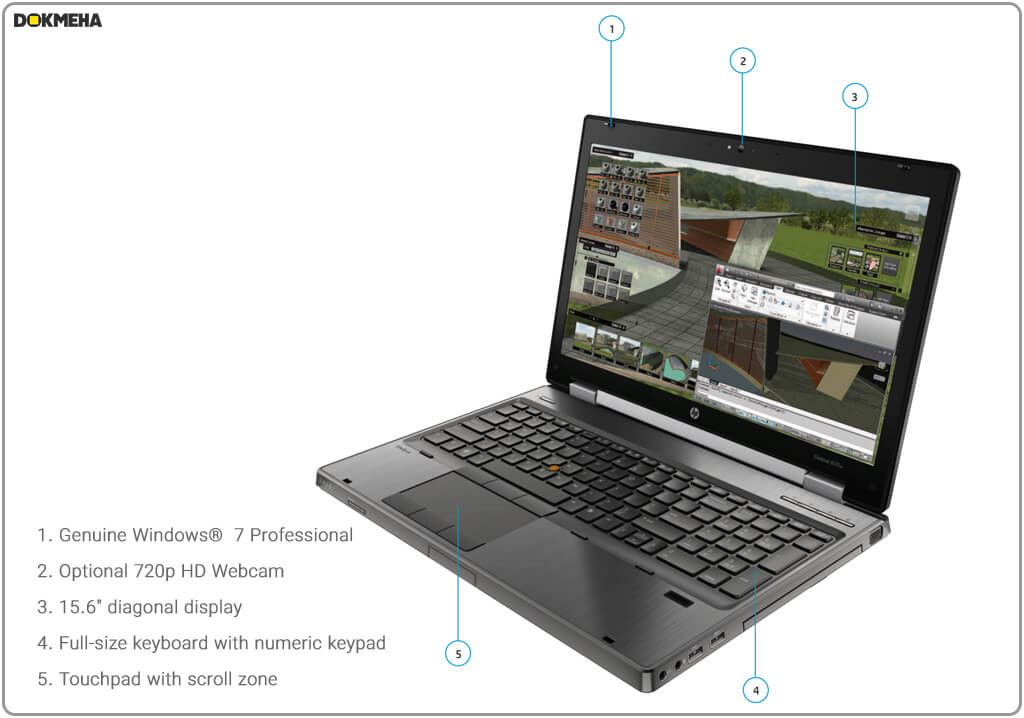 لپ‌تاپ ورک‌استیشن اچ پی الیت‌بوک HP EliteBook 8570W Mobile Workstation