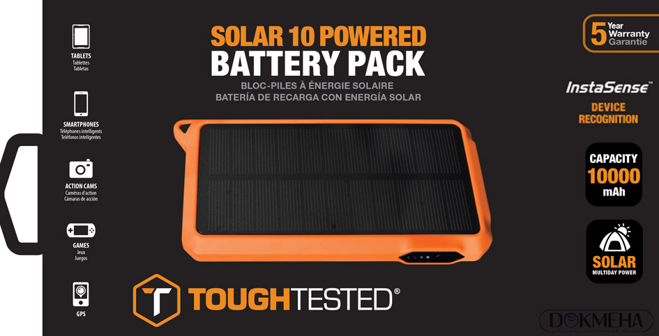  Tough Tested TT-SOLAR 10 10000mAh Power Bank شارژر همراه خورشیدی تاف تستد مدل TT-SOLAR10 با ظرفیت 10000 میلی آمپر ساعت