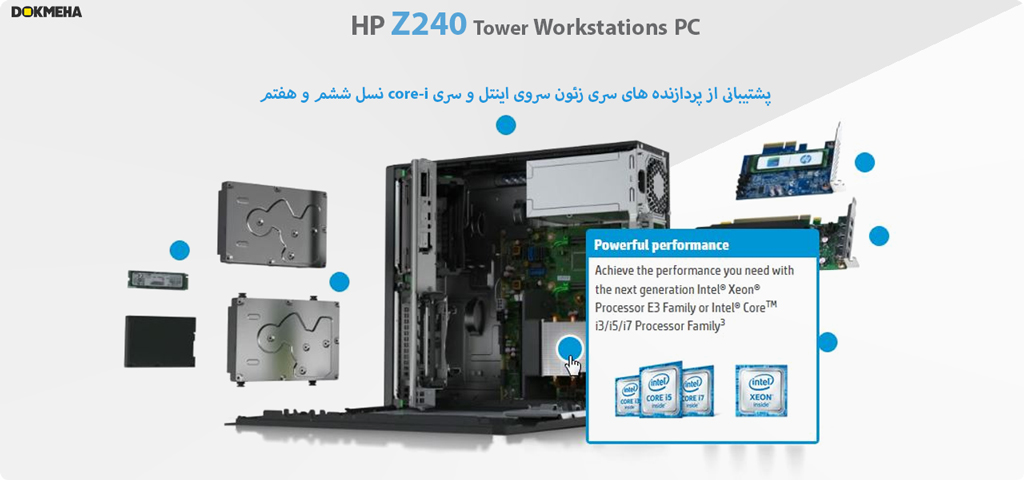 کیس ورک استیشن HP Z240 Tower Workstation – دکمه ها