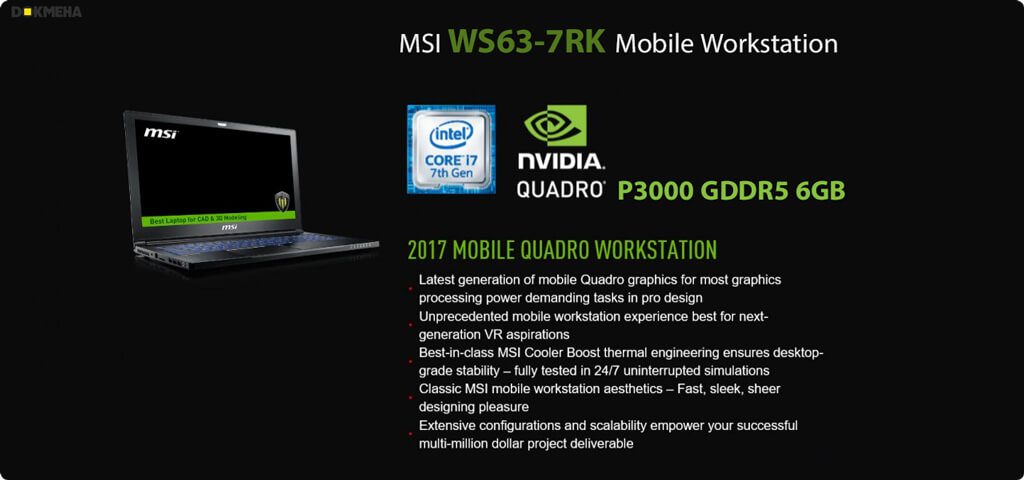 لپ تاپ ورک استیشن MSI WS63-7RK