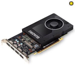 کارت گرافیک Nvidia PNY Quadro P2200 5GB GDDR5X نمای پرسپکتیو از بالا سمت راست