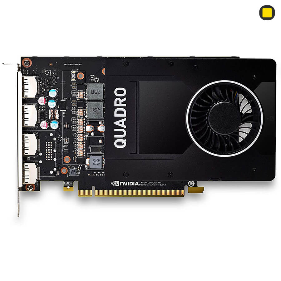 کارت گرافیک Nvidia PNY Quadro P2200 5GB GDDR5X نمای بالا و خنک کننده