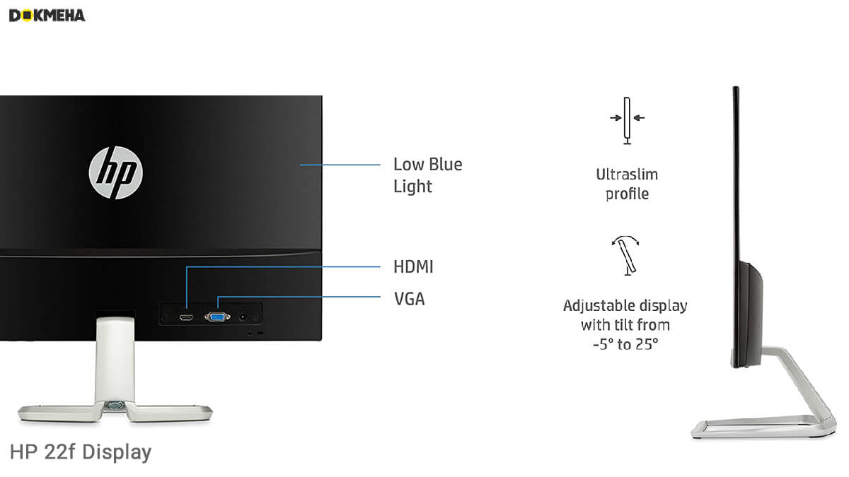 Ecran HP 21.5″ LED – 22f 1920 X 1080 PIXELS – HDMI – – Dabakh