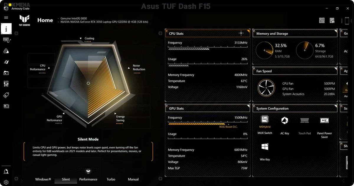 لپ تاپ گیمینگ Asus TUF Dash F15 FX517ZE-HN002