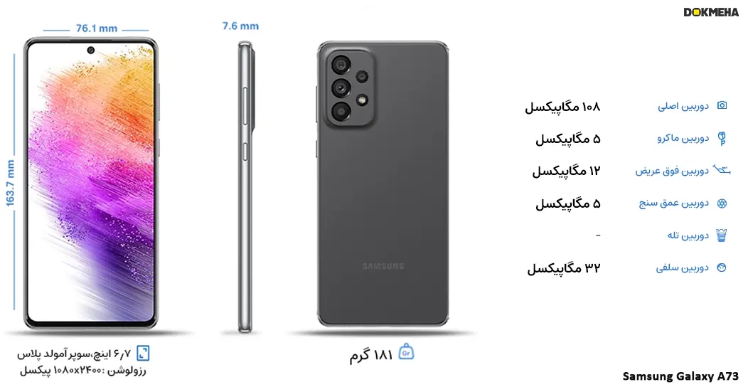 SAMSUNG GALAXY A73-tarkibi2-DOKMEHA گوشی موبایل سامسونگ Galaxy A73 5G