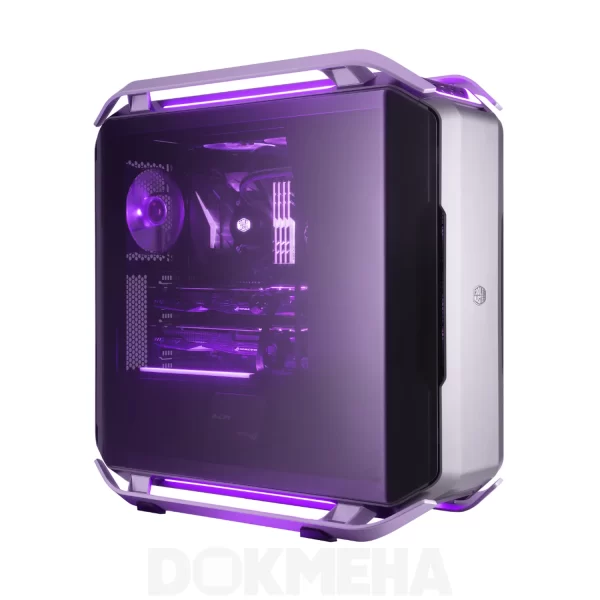 کیس ورک استیشن DOKMEHA W30000 Intel Xeon Scalable 4th Gen - نمای بغل راست بسته روشن کیس کولرمستر CoolerMaster COSMOS C700P