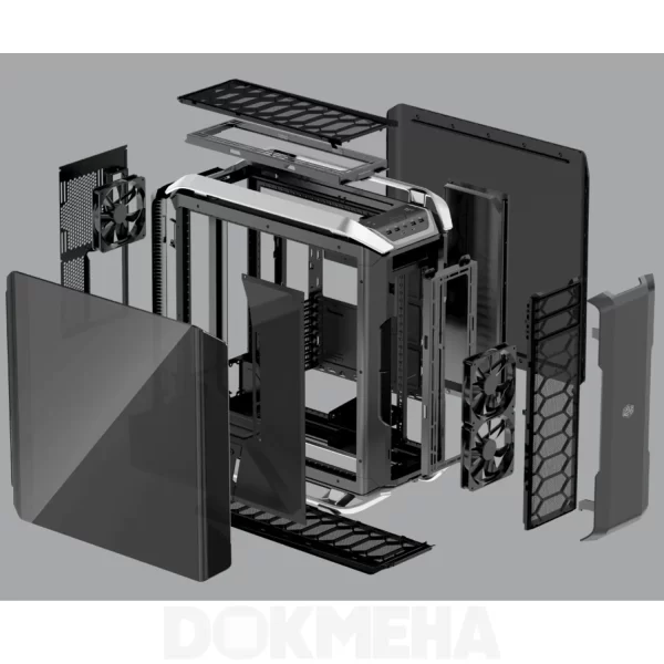 کیس ورک استیشن DOKMEHA W30000 Intel Xeon Scalable 4th Gen - نمای پرسپکتیو قطعات کامل باز کیس کولرمستر CoolerMaster COSMOS C700P