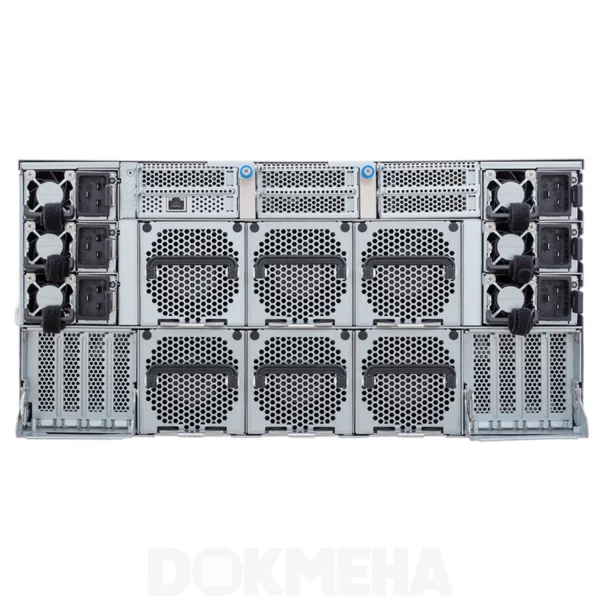 تصویر پشت سرور گرافیکی گیگابایت Gigabyte G593-SD0 5U DP H100 8-GPU