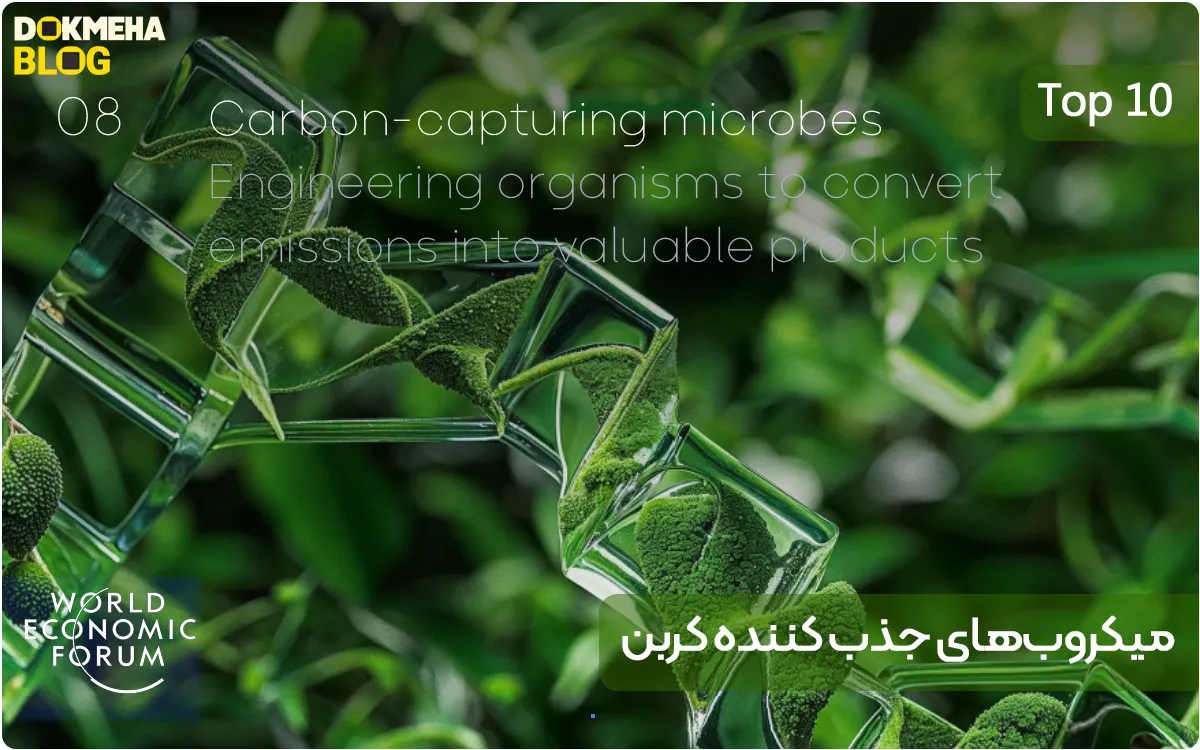 Top 10 Emerging Technologies of 2024 (Carbon-Capturing Microbes) - DOKMEHA - 1200 ۱۰ فناوری نوظهور برتر سال ۲۰۲۴ (Top 10 Emerging Technologies of 2024) میکروبهای جذب کننده کربن (Carbon-Capturing Microbes)