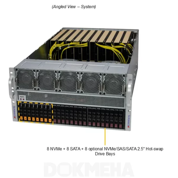 سرور گرافیکی سوپرمیکرو GPU SuperServer SYS-521GE-TNRT- نمای روبرور
