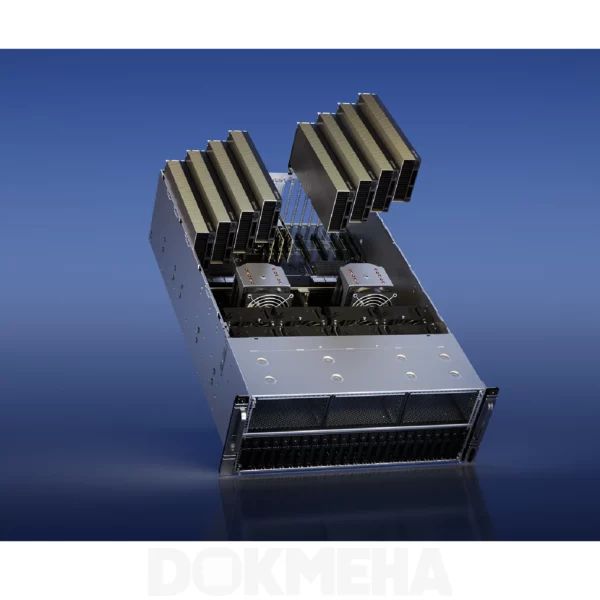 کارت گرافیگ دیتا‌سنتر انویدیا NVIDIA H100 80GB PCIe نصب هشت عدد کارت گرافیک بر رو سرور