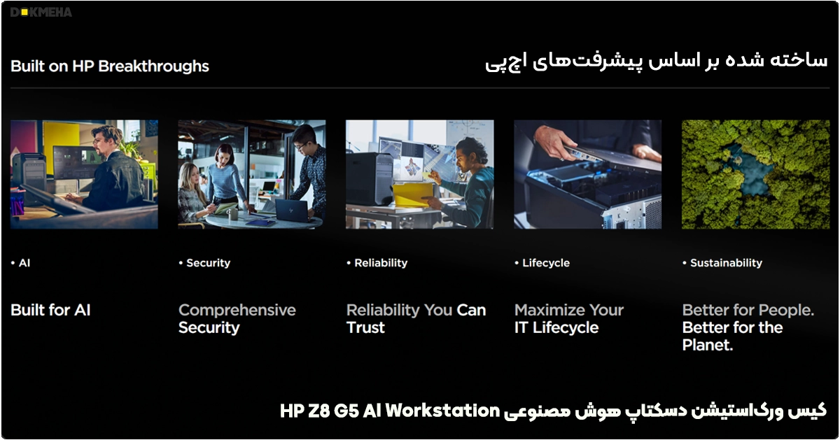 HP Z8 G5 AI Workstation Desktop PC_Built on HP Breakthroughs_DOKMEHA ساخته شده براساس پیشرفت های اچ پی کیس ورکاستیشن هوش مصنوعی HP Z8 G5 AI Workstation