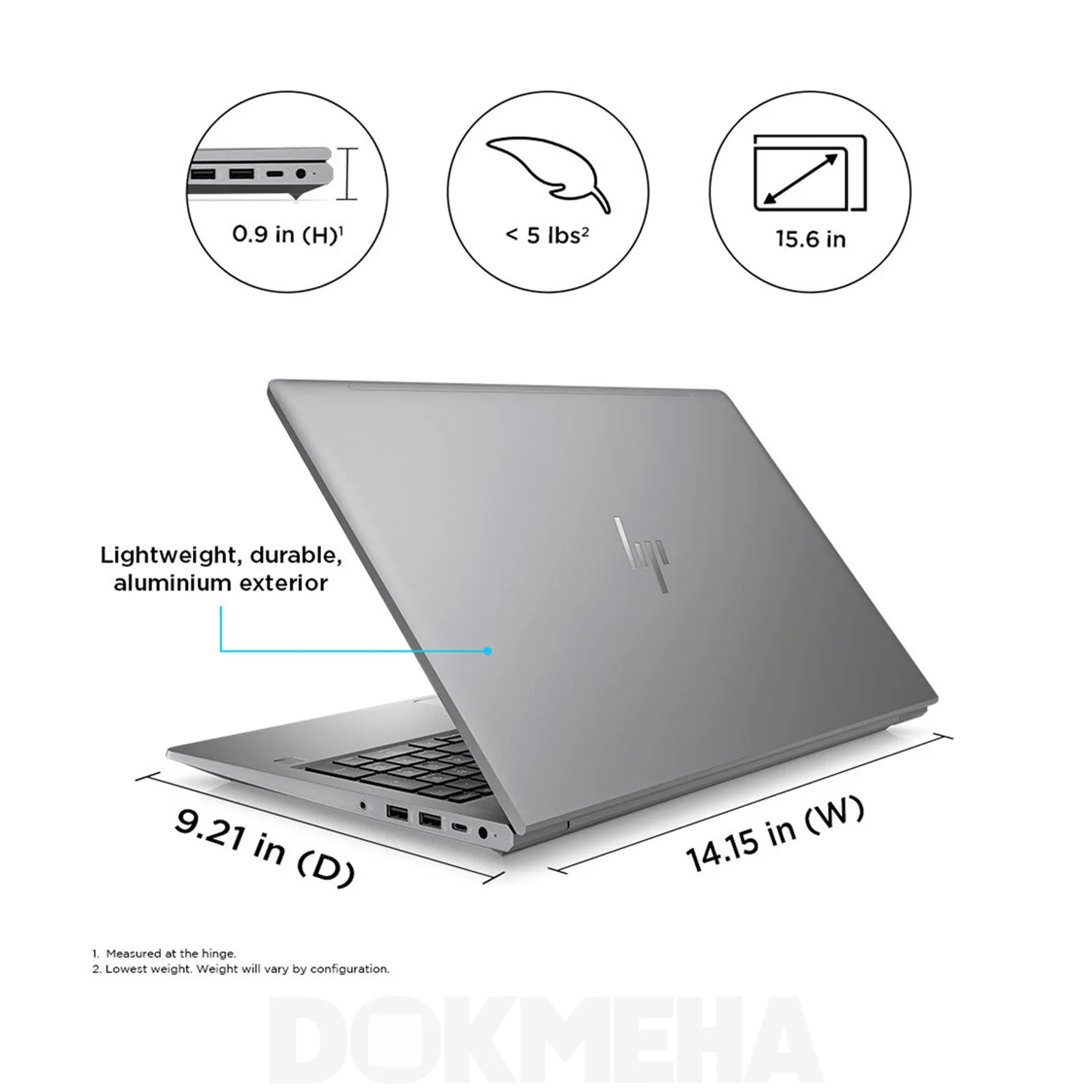 لپتاپ ورک استیشن HP ZBook Power G10 A Mobile Workstation ئشت دستگاه و جزییات وزن و ابعاد