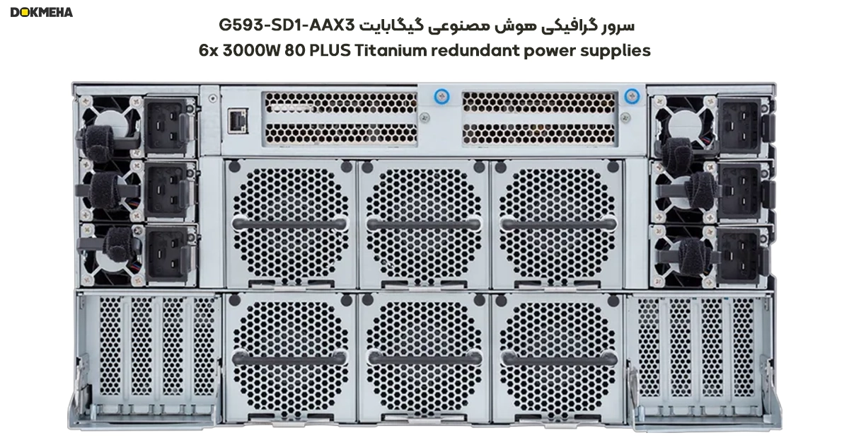 پاور برق در سرور گرافیکی Gigabyte G593-SD1 H200 8-GPU